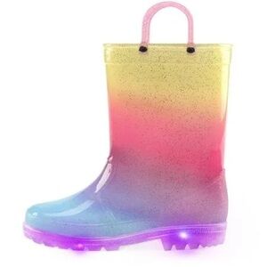 Kushyshoo Kids Light UP Color Gradient Rain Boots